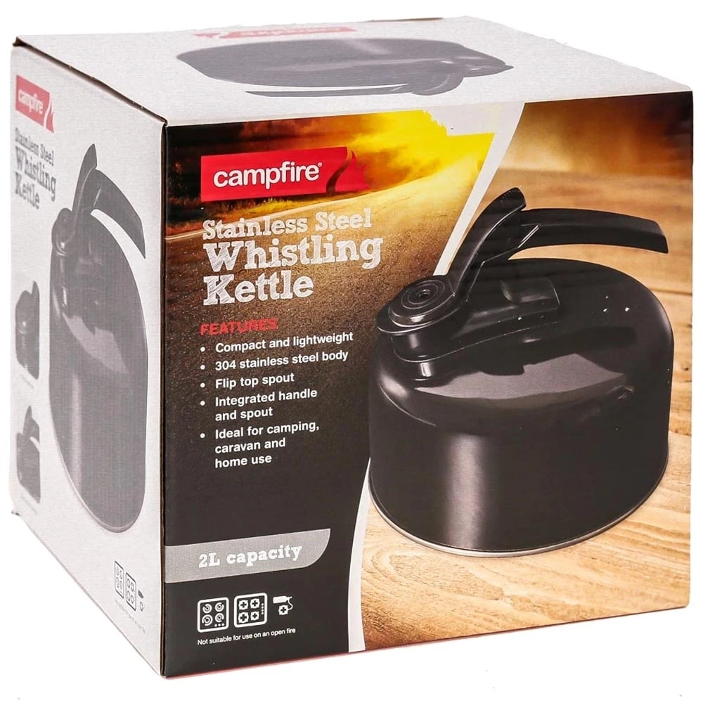 Campfire 2L Stainless Steel Whistling Kettle Black 6 Campfire 2L Stainless Steel Whistling Kettle Black - Image 4