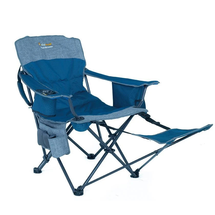 Oztrail Monarch Footrest Chair Blue 3 Oztrail Monarch Footrest Chair Blue